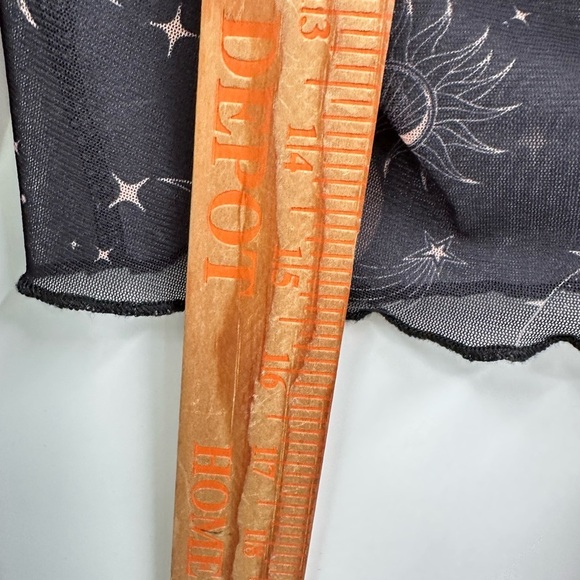 ROMWE Hippie galaxy front tie woman bohemian witchy sheer fairy top one size - Picture 7 of 8